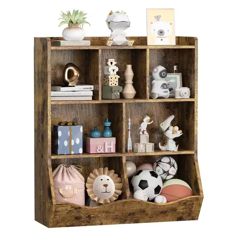 Étagère à Livres 3 Niveaux pour Enfants avec Meuble de Rangement pour Jouets, Casier pour Enfants