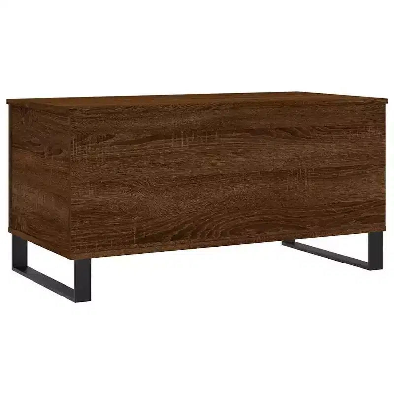 vidaXL Table basse blanc bois d'ingénierie, table basse moyenne en métal