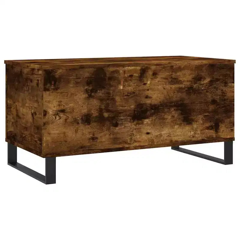vidaXL Table basse blanc bois d'ingénierie, table basse moyenne en métal