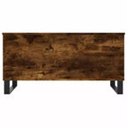 vidaXL Table basse blanc bois d'ingénierie, table basse moyenne en métal