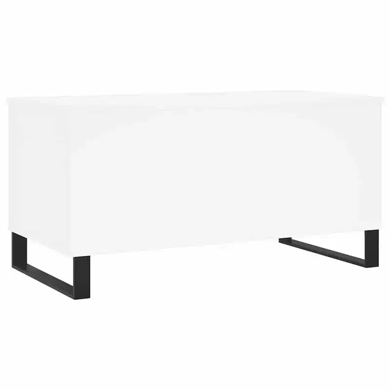 vidaXL Table basse blanc bois d'ingénierie, table basse moyenne en métal