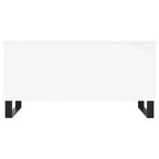 vidaXL Table basse blanc bois d'ingénierie, table basse moyenne en métal