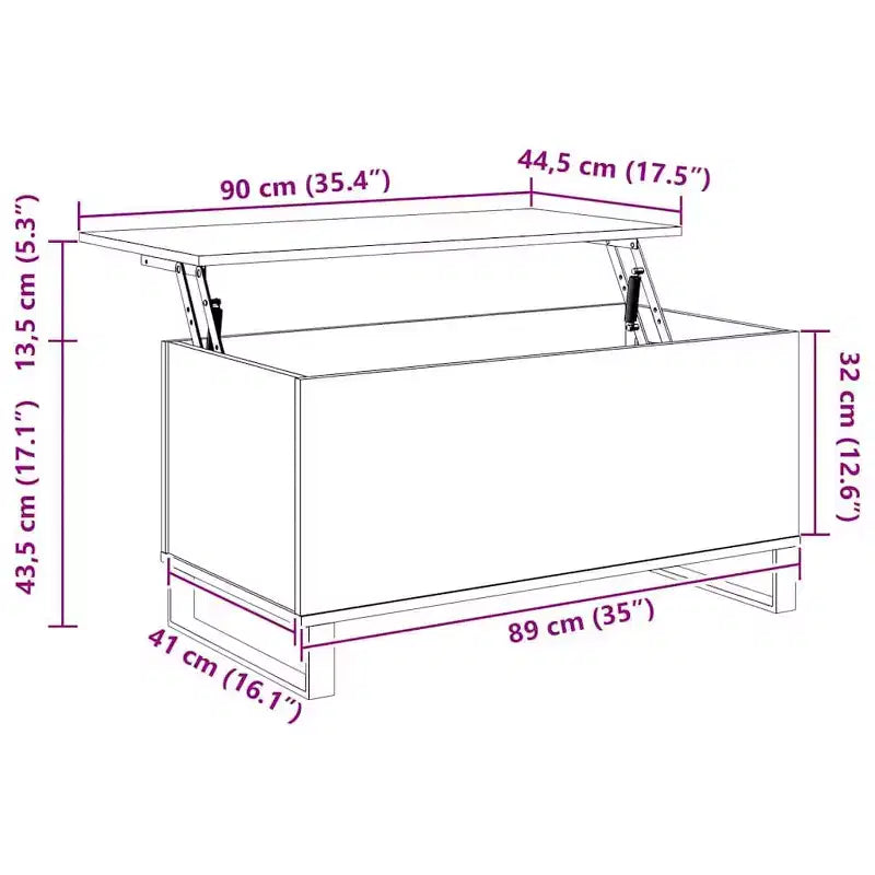 vidaXL Table basse blanc bois d'ingénierie, table basse moyenne en métal