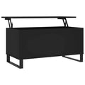vidaXL Table basse blanc bois d'ingénierie, table basse moyenne en métal