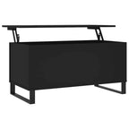 vidaXL Table basse blanc bois d'ingénierie, table basse moyenne en métal