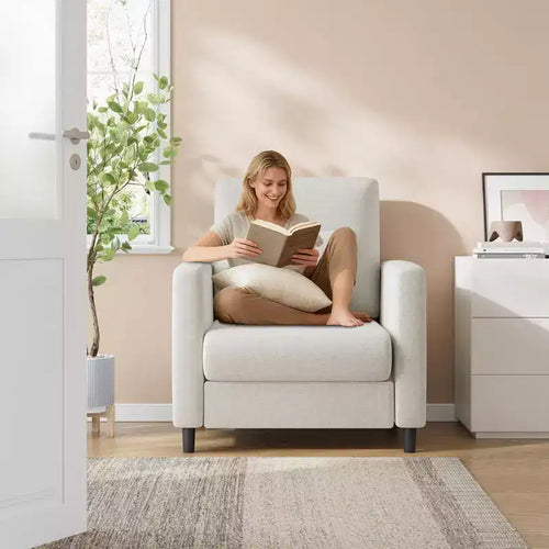 33.9 Sofa Accent Chair, Chenille Loveseat Reading Couch for Bedroom, Tool-Free Setup Living Room Accent Couch, Pillow not included