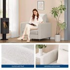 33.9 Canapé d'appoint, causeuse de lecture en chenille pour chambre à coucher, canapé d'appoint de salon sans outils, oreiller non inclus