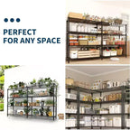 Étagère métallique à 5 niveaux ultra-résistante de 152 cm – Rack de rangement réglable en L avec pieds de nivellement, capacité de 600 kg pour garage, garde-manger et cuisine