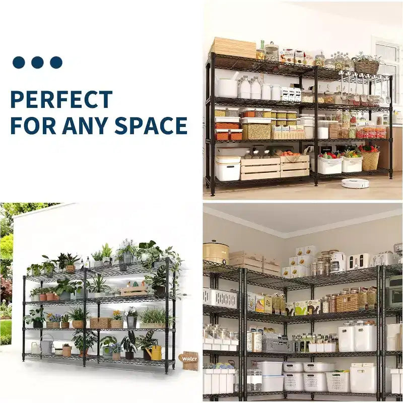 Étagère métallique à 5 niveaux ultra-résistante de 152 cm – Rack de rangement réglable en L avec pieds de nivellement, capacité de 600 kg pour garage, garde-manger et cuisine