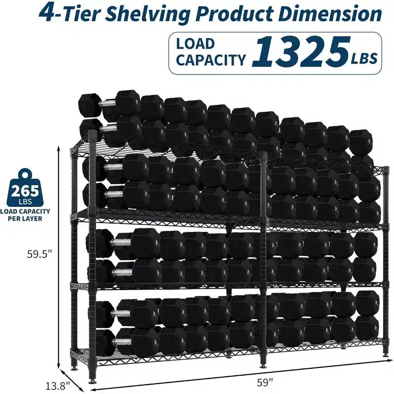 Étagère métallique à 5 niveaux ultra-résistante de 152 cm – Rack de rangement réglable en L avec pieds de nivellement, capacité de 600 kg pour garage, garde-manger et cuisine