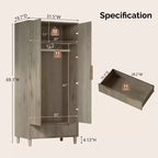 Armoire penderie 2 portes 1 tiroir