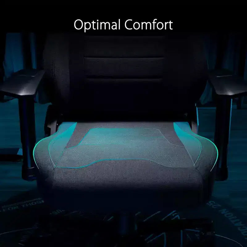 Chaise gaming ASUS ROG Aethon Fabric Edition, coussin d'assise double densité, accoudoirs 2D avec rembourrage doux, support lombaire intégré, structure tout acier