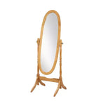 Miroir Ovale Entier TUYOHW, Miroir de Coiffeuse avec Cadre en Bois pour Chambre à Coucher, Salon, Vestiaire
