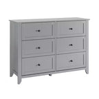 Commode à 6 tiroirs pour chambre à coucher, lot de 2 commodes de style rustique en bois pour vêtements, commodes de rangement avec poignées et tiroirs profonds