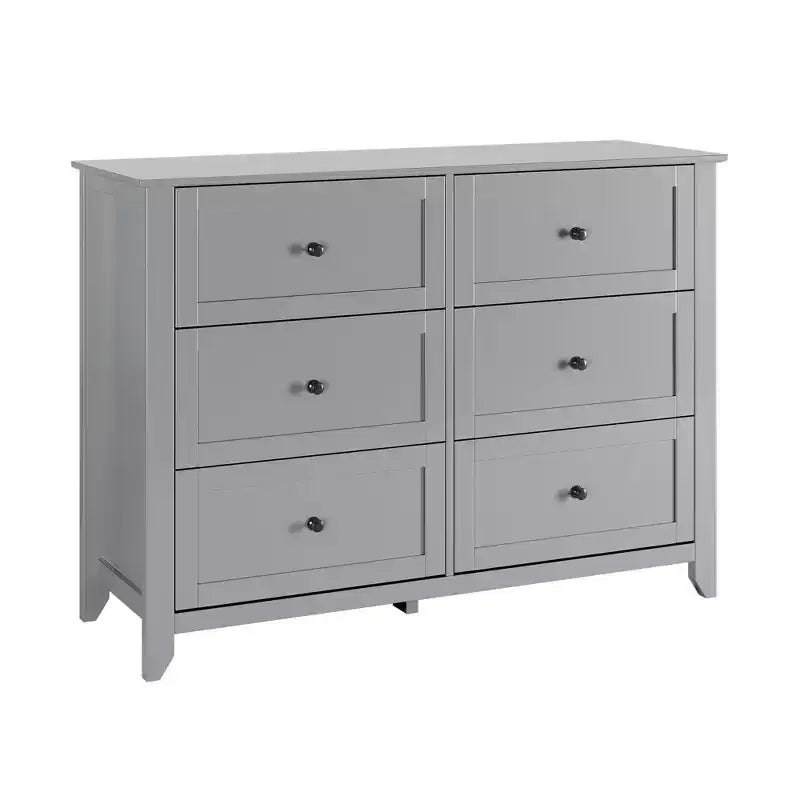 Commode à 6 tiroirs pour chambre à coucher, lot de 2 commodes de style rustique en bois pour vêtements, commodes de rangement avec poignées et tiroirs profonds