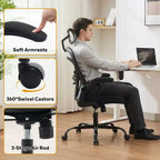Chaise de bureau ergonomique, chaise de bureau à dossier haut avec hauteur réglable et accoudoirs relevables, chaise de jeu confortable en maille pour le bureau à domicile