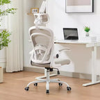 Chaise de bureau ergonomique, chaise de bureau à dossier haut avec hauteur réglable et accoudoirs relevables, chaise de jeu confortable en maille pour le bureau à domicile