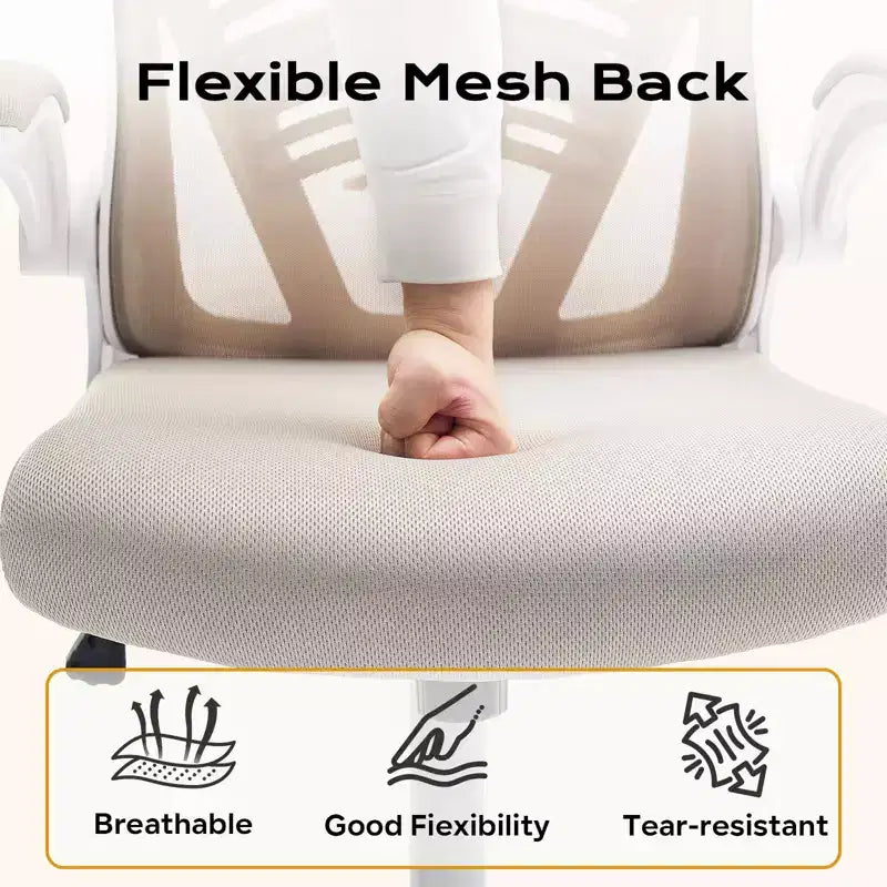 Chaise de bureau ergonomique, chaise de bureau à dossier haut avec hauteur réglable et accoudoirs relevables, chaise de jeu confortable en maille pour le bureau à domicile