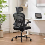 Chaise de bureau ergonomique, chaise de bureau à dossier haut avec hauteur réglable et accoudoirs relevables, chaise de jeu confortable en maille pour le bureau à domicile