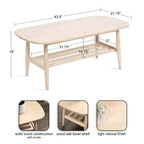 Table basse en bois Kate and Laurel Nilas, 44x22x18, Naturel