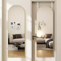 14x48 Hanging or Wall-Mounted Gold Door Mirror, Arched Full-Length, Easy Install