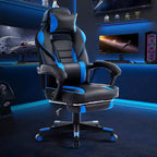 Chaise de jeu ergonomique Acekool pour adultes, cuir PU, massage lombaire, repose-pieds, réglable, pour bureau ou jeu
