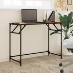 vidaXL Table d'appoint de bureau, bois d'ingénierie et acier laqué