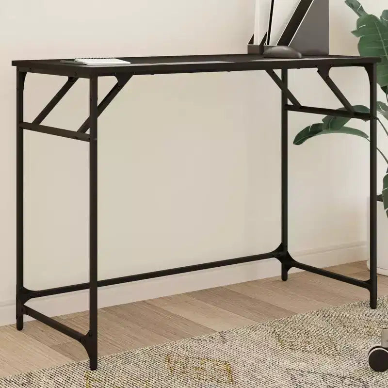 vidaXL Table d'appoint de bureau, bois d'ingénierie et acier laqué