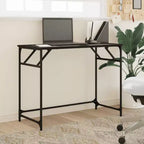 vidaXL Table d'appoint de bureau, bois d'ingénierie et acier laqué
