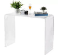 Acrylic Slim Console Table for Entryways C Clear 2-Tier Table with Square Legs, Perfect for Hallways, Foyers, Living Rooms, and Behind Sofas