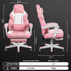 Chaises de Jeu Celebalcony pour Adultes avec Repose-Pieds, Dossier Haut, Support Lombaire Massant, Chaises d'Ordinateur Pivotantes à 360° et Réglables en Hauteur