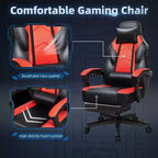 Chaises de Jeu Celebalcony pour Adultes avec Repose-Pieds, Dossier Haut, Support Lombaire Massant, Chaises d'Ordinateur Pivotantes à 360° et Réglables en Hauteur