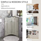 Meuble de rangement d'angle de salle de bain de 31,5 pouces avec étagères réglables, Armoire de sol autoportante pour cuisine et salon