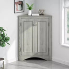 Meuble de rangement d'angle de salle de bain de 31,5 pouces avec étagères réglables, Armoire de sol autoportante pour cuisine et salon