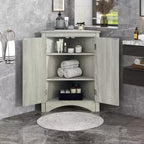 Meuble de rangement d'angle de salle de bain de 31,5 pouces avec étagères réglables, Armoire de sol autoportante pour cuisine et salon