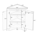 Meuble de rangement d'angle de salle de bain de 31,5 pouces avec étagères réglables, Armoire de sol autoportante pour cuisine et salon