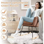 Fauteuil à bascule rembourré Acekool avec dossier haut, siège moelleux, pour salon ou chambre de bébé
