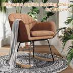 Fauteuil à bascule rembourré Acekool avec dossier haut, siège moelleux, pour salon ou chambre de bébé