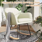 Fauteuil à bascule rembourré Acekool avec dossier haut, siège moelleux, pour salon ou chambre de bébé
