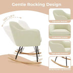 Fauteuil à bascule rembourré Acekool avec dossier haut, siège moelleux, pour salon ou chambre de bébé