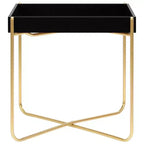 vidaXL Table d'appoint noir et doré 15x15x15,2 cm Bois d'ingénierie