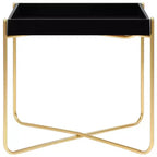 vidaXL Table d'appoint noir et doré 15x15x15,2 cm Bois d'ingénierie