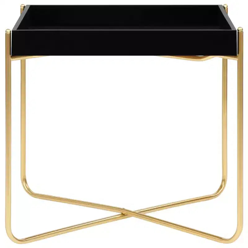 vidaXL Table d'appoint noir et doré 15x15x15,2 cm Bois d'ingénierie