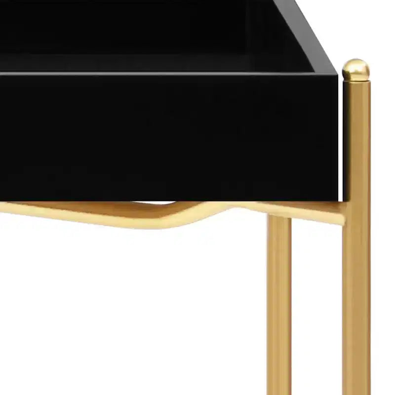 vidaXL Table d'appoint noir et doré 15x15x15,2 cm Bois d'ingénierie