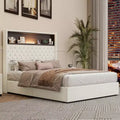 Whisen Queen Size Velvet Tufted Soft Bed Frame, Wing-back Platform Bed, 52'' High Headboard with Rivet Decoration, Headboard Shelf
