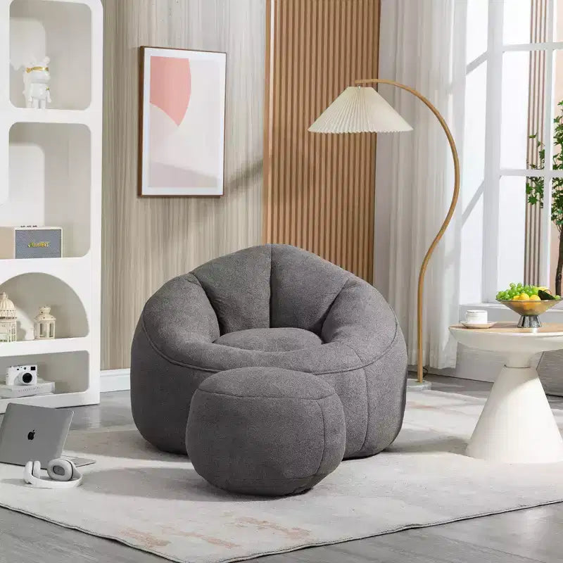 Fauteuil Poire TUYOHW avec Repose-pieds Rembourré, Fauteuil de Sol en Mousse capitonnée pour une Relaxation Totale, Ensemble Fauteuil Canapé Confortable pour Salon, Chambre