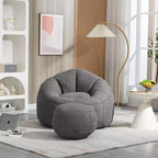 Fauteuil Poire TUYOHW avec Repose-pieds Rembourré, Fauteuil de Sol en Mousse capitonnée pour une Relaxation Totale, Ensemble Fauteuil Canapé Confortable pour Salon, Chambre