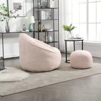 Fauteuil Poire TUYOHW avec Repose-pieds Rembourré, Fauteuil de Sol en Mousse capitonnée pour une Relaxation Totale, Ensemble Fauteuil Canapé Confortable pour Salon, Chambre