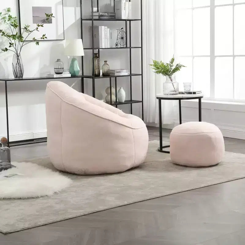 Fauteuil Poire TUYOHW avec Repose-pieds Rembourré, Fauteuil de Sol en Mousse capitonnée pour une Relaxation Totale, Ensemble Fauteuil Canapé Confortable pour Salon, Chambre