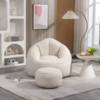 Fauteuil Poire TUYOHW avec Repose-pieds Rembourré, Fauteuil de Sol en Mousse capitonnée pour une Relaxation Totale, Ensemble Fauteuil Canapé Confortable pour Salon, Chambre